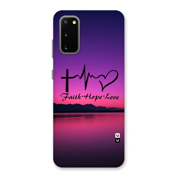 Faith Hope Love Evening Sky Back Case for Galaxy S20