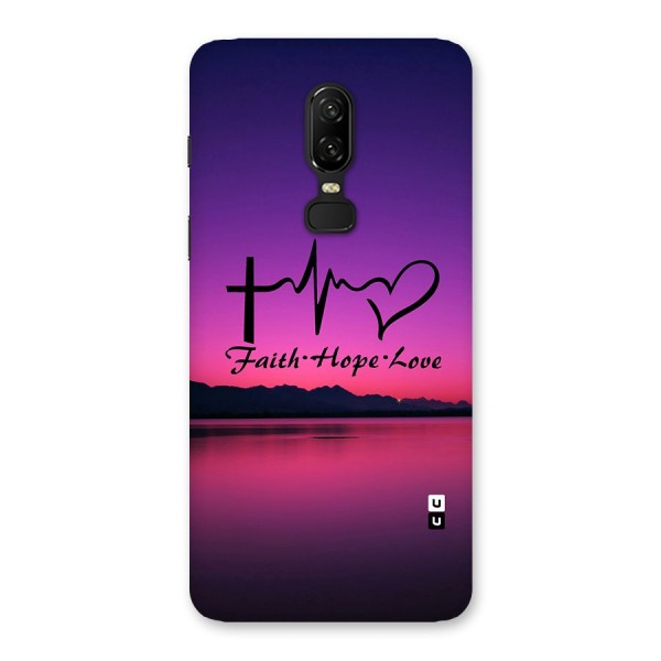Faith Hope Love Evening Sky Back Case for OnePlus 6
