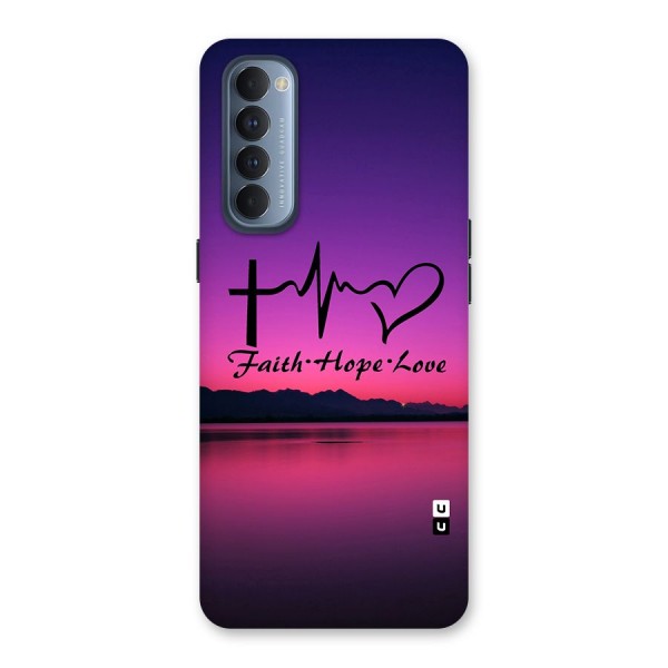 Faith Hope Love Evening Sky Back Case for Reno4 Pro