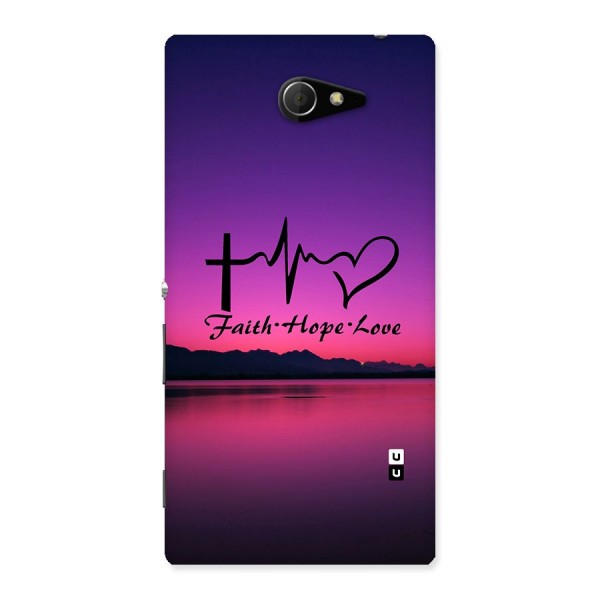 Faith Hope Love Evening Sky Back Case for Sony Xperia M2