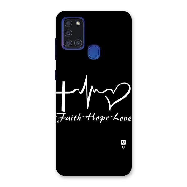 Faith Hope Love Heart Sign Back Case for Galaxy A21s
