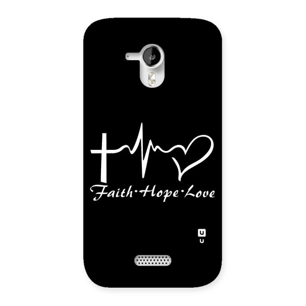 Faith Hope Love Heart Sign Back Case for Micromax Canvas HD A116