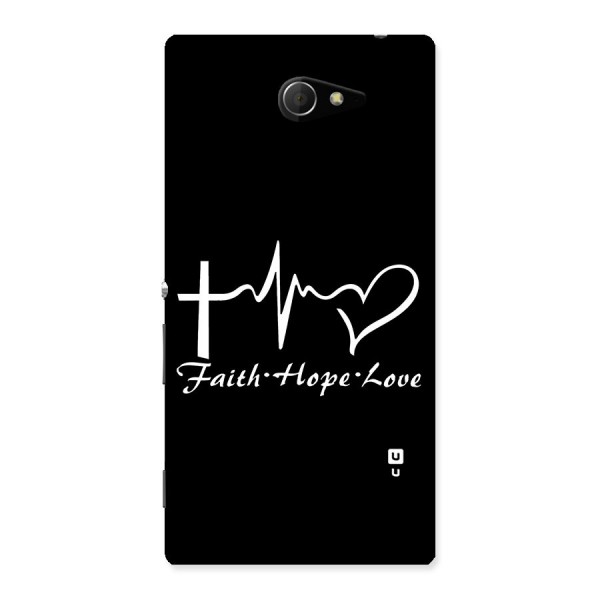 Faith Hope Love Heart Sign Back Case for Sony Xperia M2