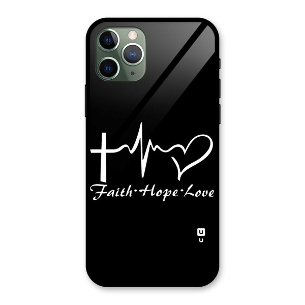 Faith Hope Love Heart Sign Glass Back Case for iPhone 11 Pro