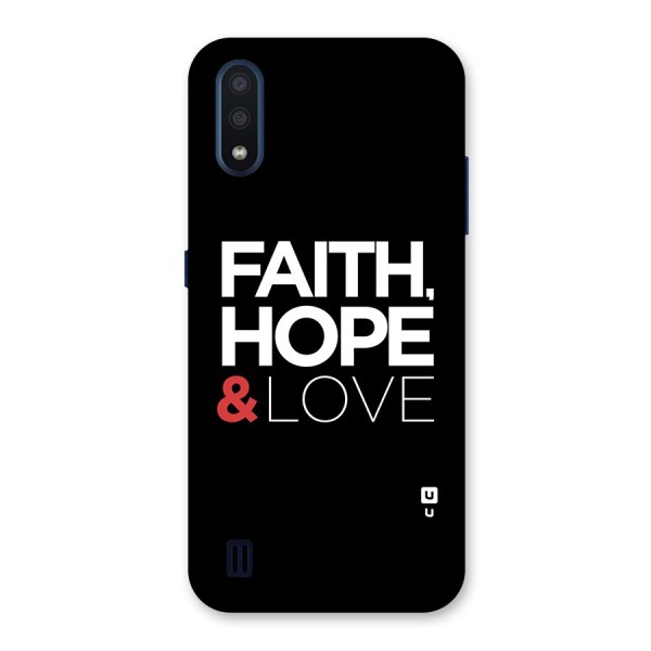 Faith Hope and Love Typography Back Case for Galaxy M01