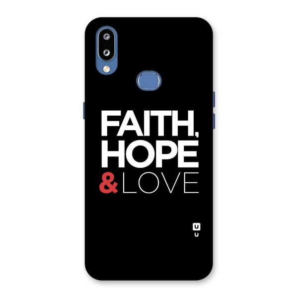 Faith Hope and Love Typography Back Case for Galaxy M01s