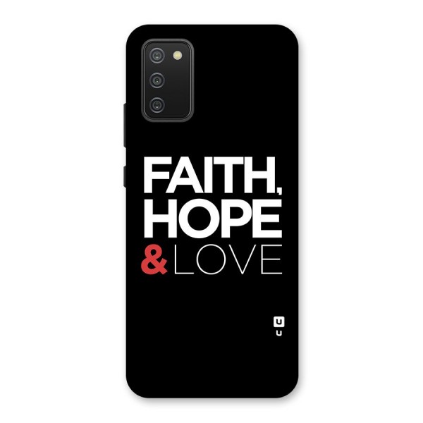 Faith Hope and Love Typography Back Case for Galaxy M02s