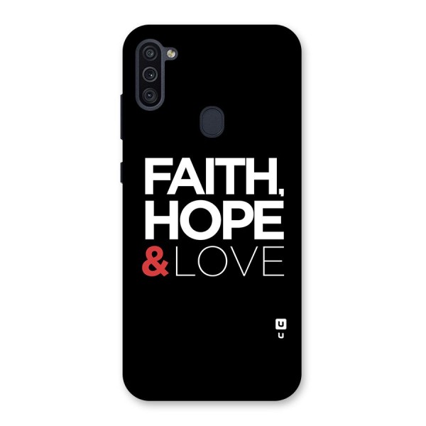Faith Hope and Love Typography Back Case for Galaxy M11