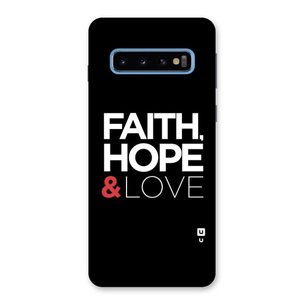 Faith Hope and Love Typography Back Case for Galaxy S10