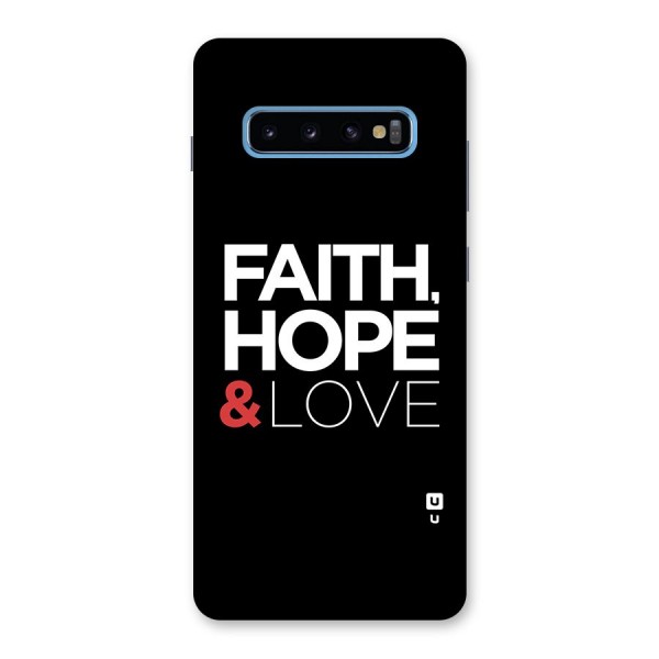 Faith Hope and Love Typography Back Case for Galaxy S10 Plus