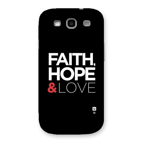 Faith Hope and Love Typography Back Case for Galaxy S3