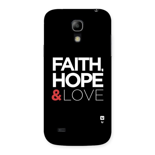 Faith Hope and Love Typography Back Case for Galaxy S4 Mini