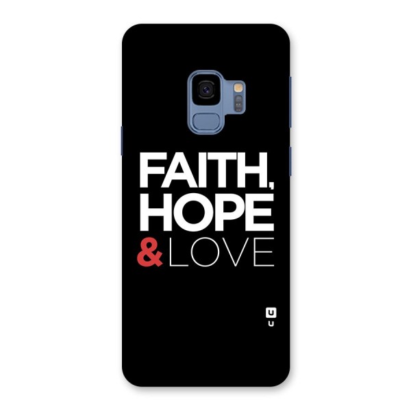 Faith Hope and Love Typography Back Case for Galaxy S9