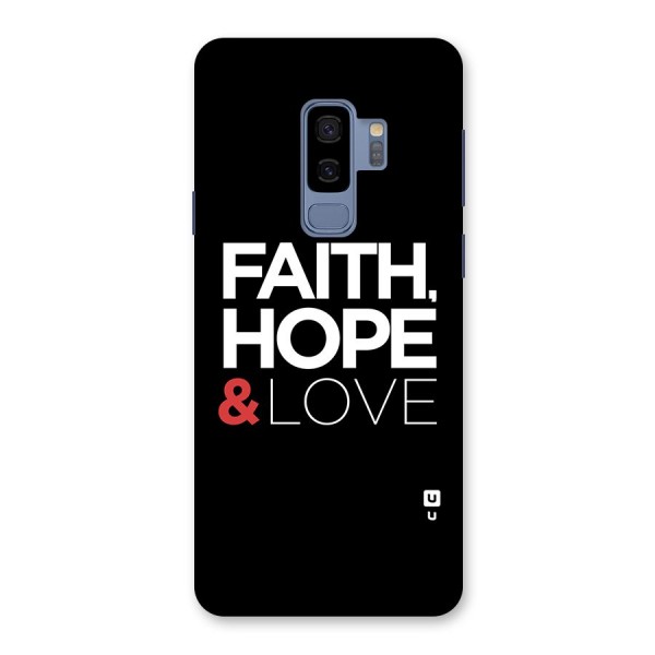 Faith Hope and Love Typography Back Case for Galaxy S9 Plus