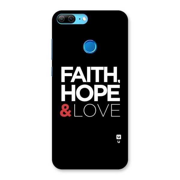 Faith Hope and Love Typography Back Case for Honor 9 Lite