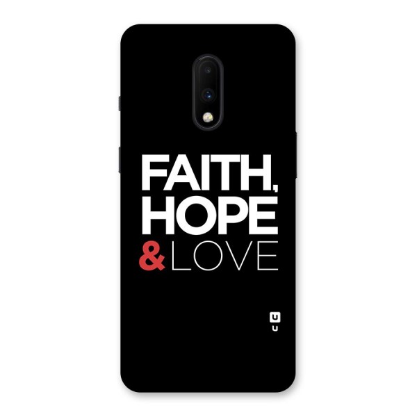 Faith Hope and Love Typography Back Case for OnePlus 7