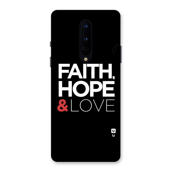Faith Hope and Love Typography Back Case for OnePlus 8