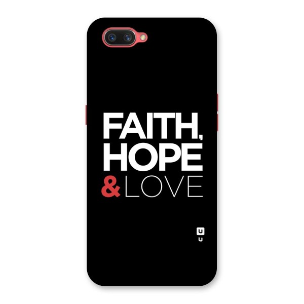 Faith Hope and Love Typography Back Case for Oppo A3s