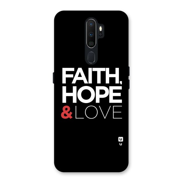 Faith Hope and Love Typography Back Case for Oppo A5 (2020)