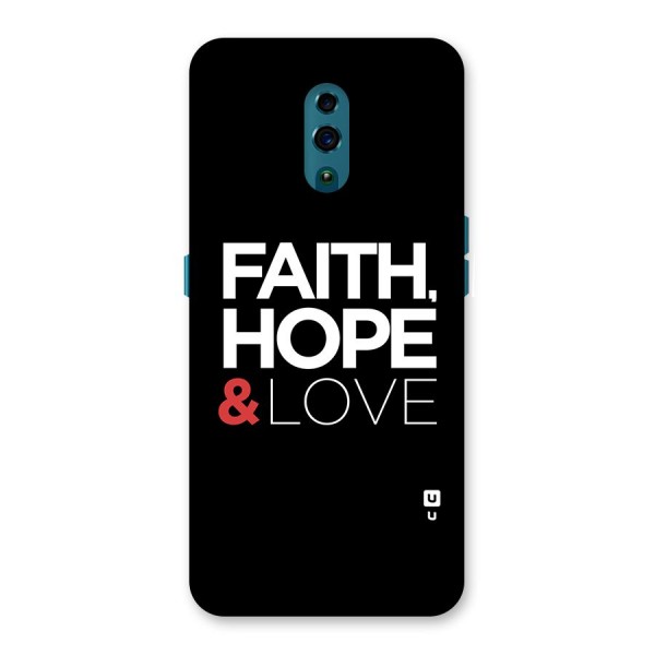 Faith Hope and Love Typography Back Case for Oppo Reno