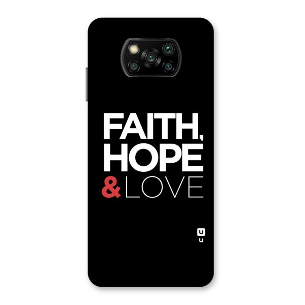 Faith Hope and Love Typography Back Case for Poco X3