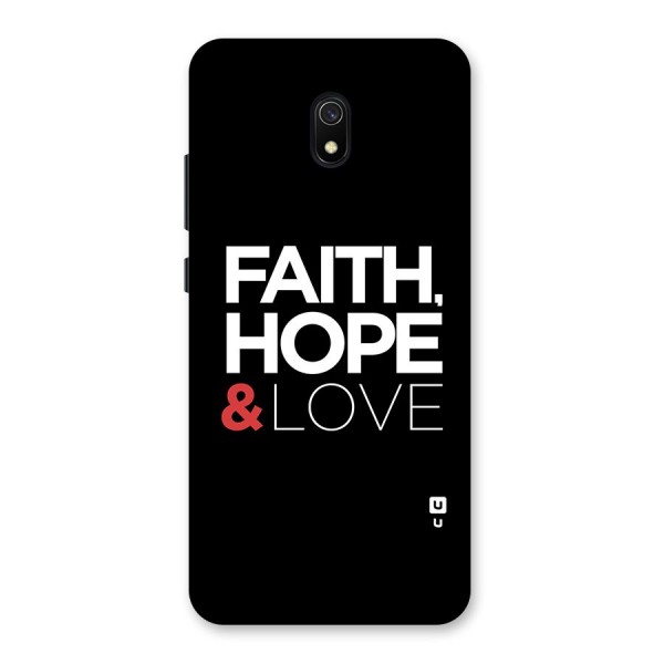 Faith Hope and Love Typography Back Case for Redmi 8A