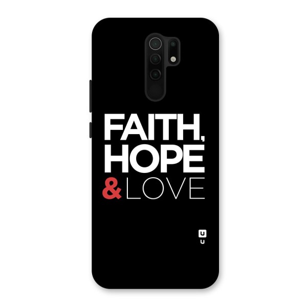 Faith Hope and Love Typography Back Case for Redmi 9 Prime