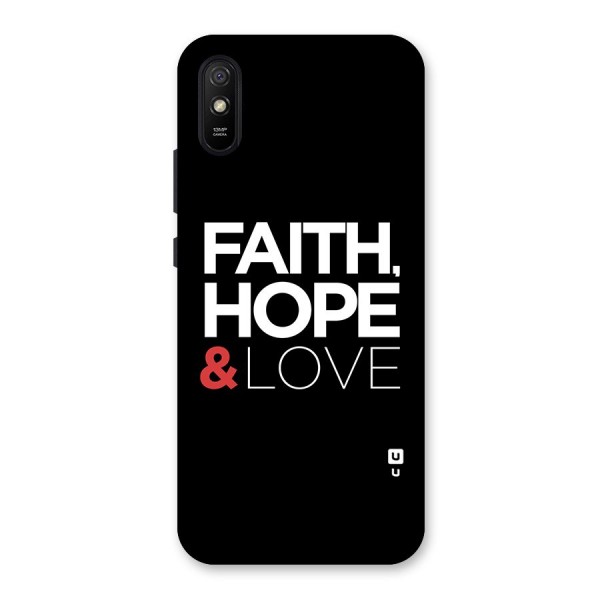 Faith Hope and Love Typography Back Case for Redmi 9i