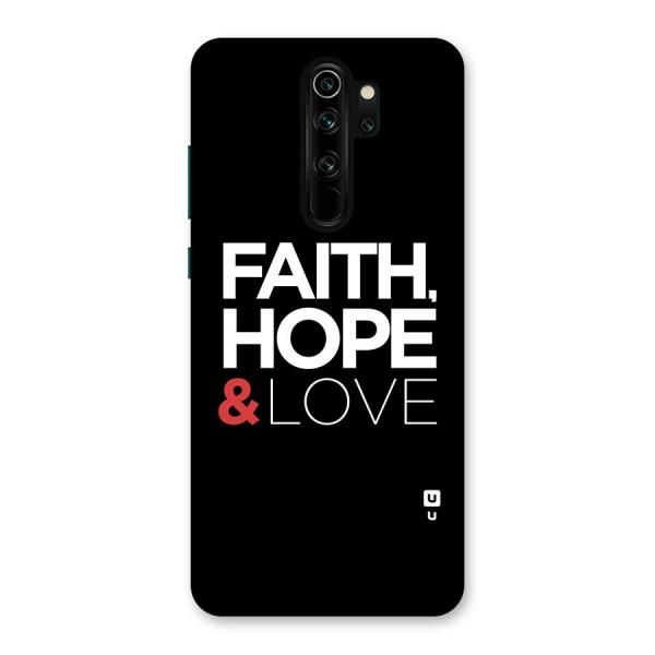Faith Hope and Love Typography Back Case for Redmi Note 8 Pro