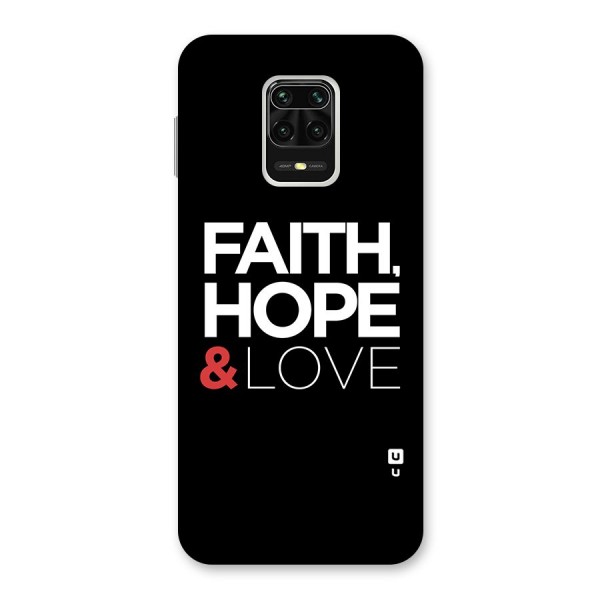 Faith Hope and Love Typography Back Case for Redmi Note 9 Pro Max