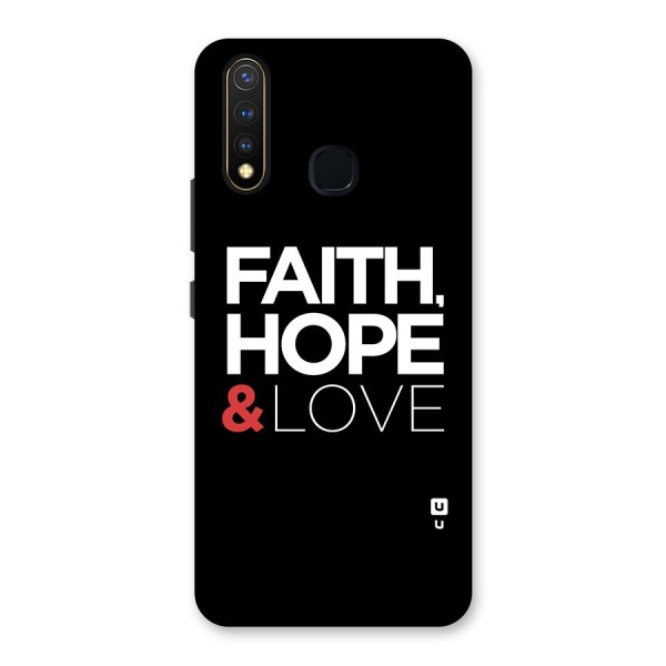 Faith Hope and Love Typography Back Case for Vivo U20