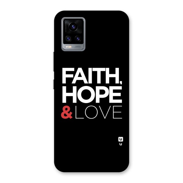 Faith Hope and Love Typography Back Case for Vivo V20