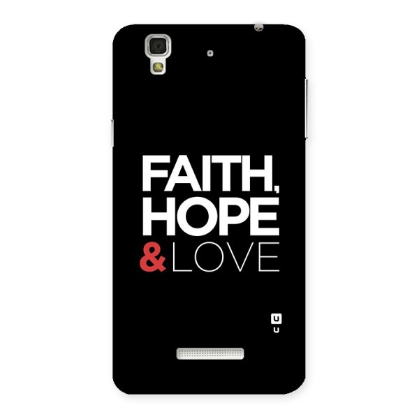 Faith Hope and Love Typography Back Case for Yu Yureka