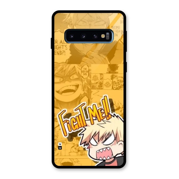Fight Me Challenge Glass Back Case for Galaxy S10