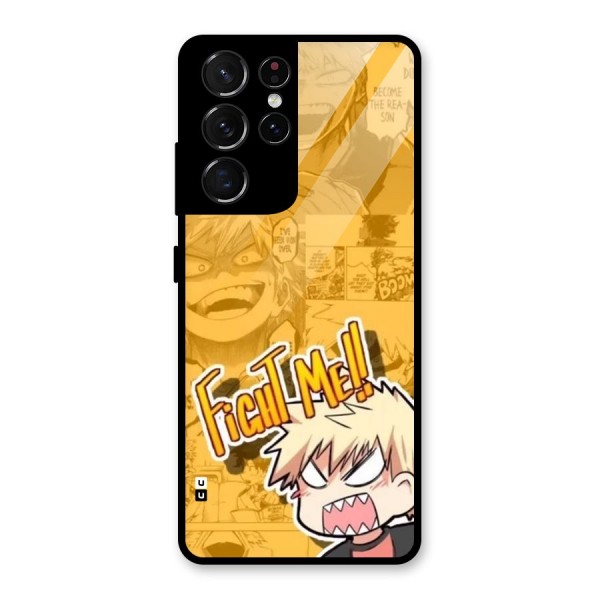 Fight Me Challenge Glass Back Case for Galaxy S21 Ultra 5G