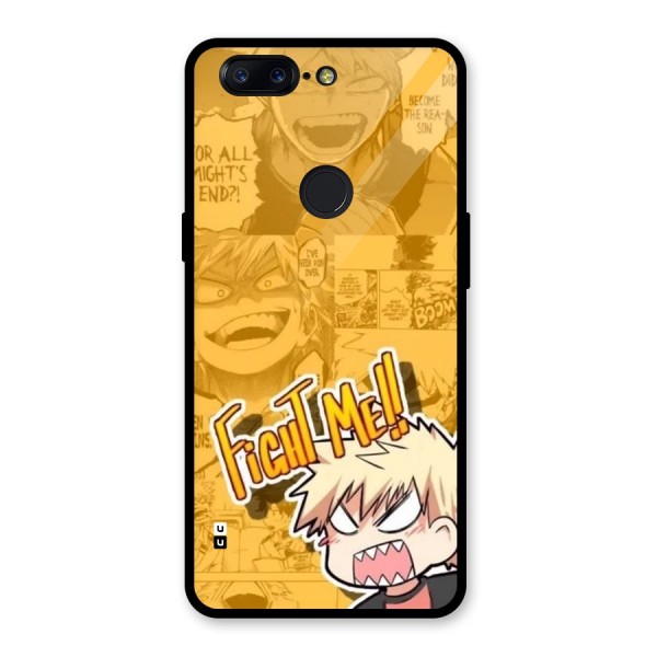 Fight Me Challenge Glass Back Case for OnePlus 5T