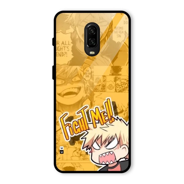 Fight Me Challenge Glass Back Case for OnePlus 6T