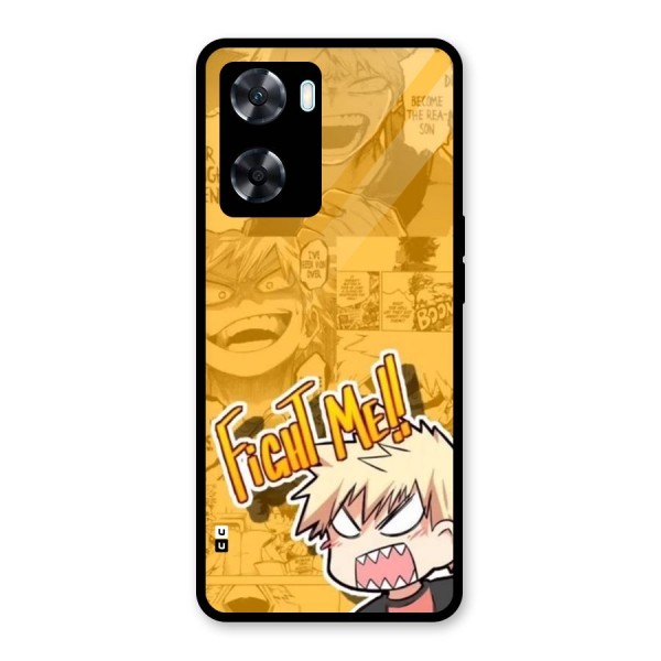 Fight Me Challenge Glass Back Case for Oppo A77