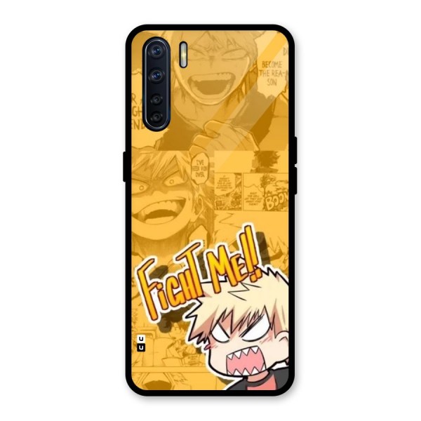 Fight Me Challenge Glass Back Case for Oppo F15