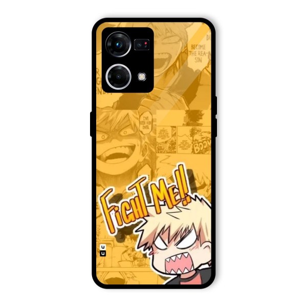 Fight Me Challenge Glass Back Case for Oppo F21 Pro 4G