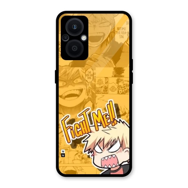 Fight Me Challenge Glass Back Case for Oppo F21s Pro 5G
