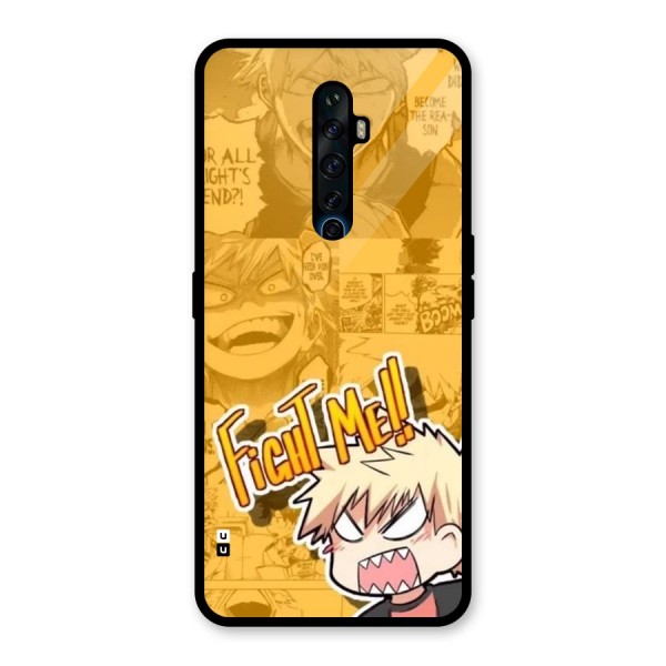 Fight Me Challenge Glass Back Case for Oppo Reno2 F