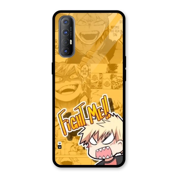 Fight Me Challenge Glass Back Case for Oppo Reno3 Pro
