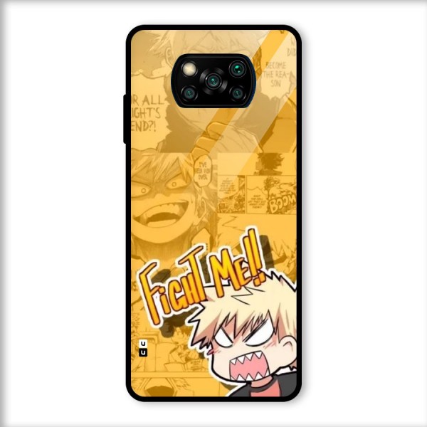 Fight Me Challenge Glass Back Case for Poco X3