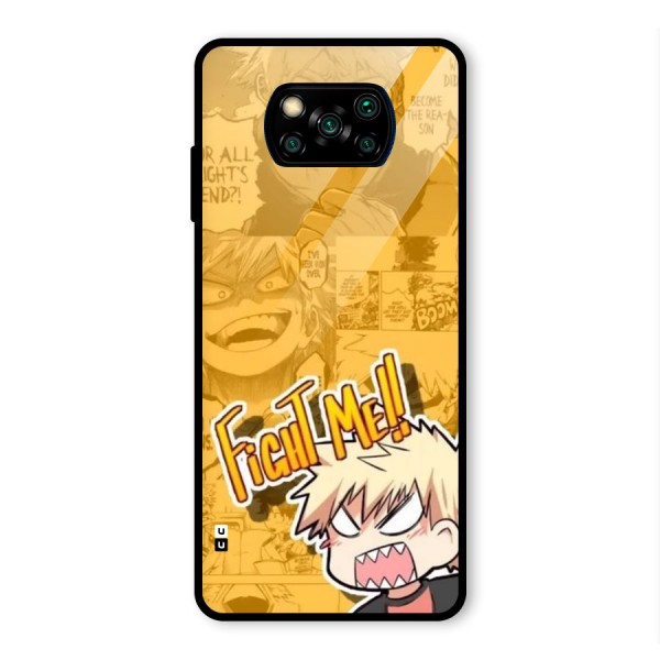 Fight Me Challenge Glass Back Case for Poco X3 Pro