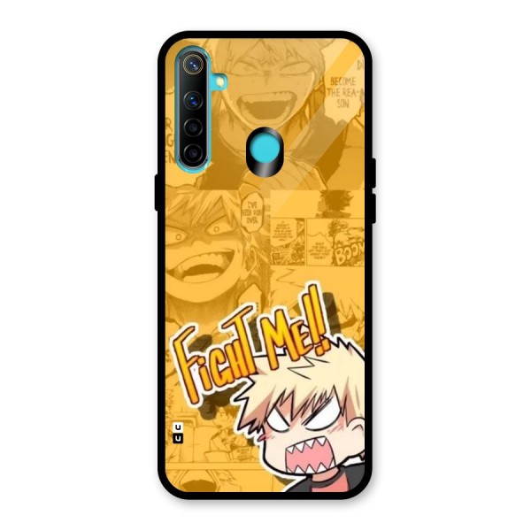 Fight Me Challenge Glass Back Case for Realme 5
