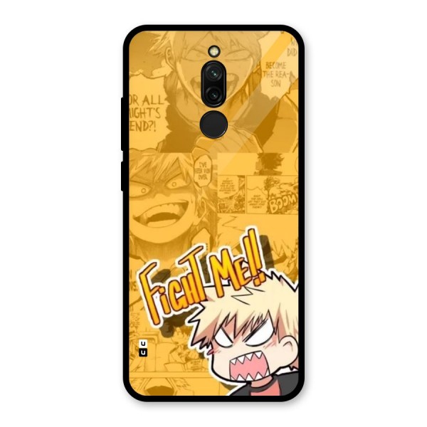 Fight Me Challenge Glass Back Case for Redmi 8