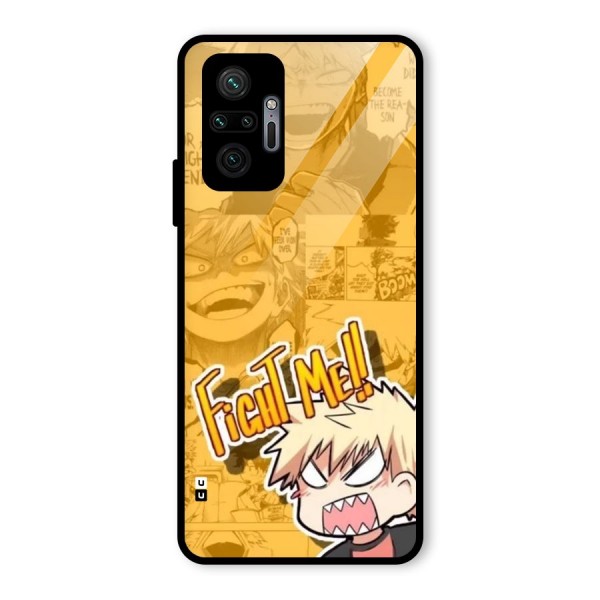 Fight Me Challenge Glass Back Case for Redmi Note 10 Pro