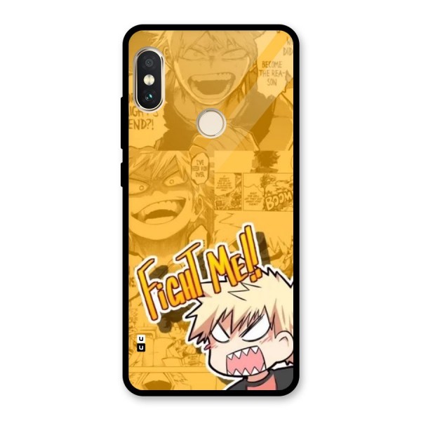 Fight Me Challenge Glass Back Case for Redmi Note 5 Pro
