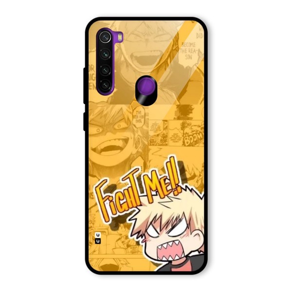 Fight Me Challenge Glass Back Case for Redmi Note 8